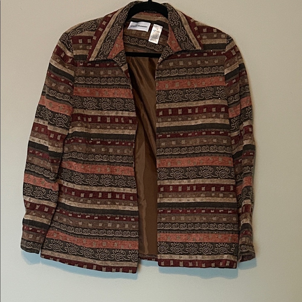 Alfred Dunner Women's Striped Blazer in Earth Tones